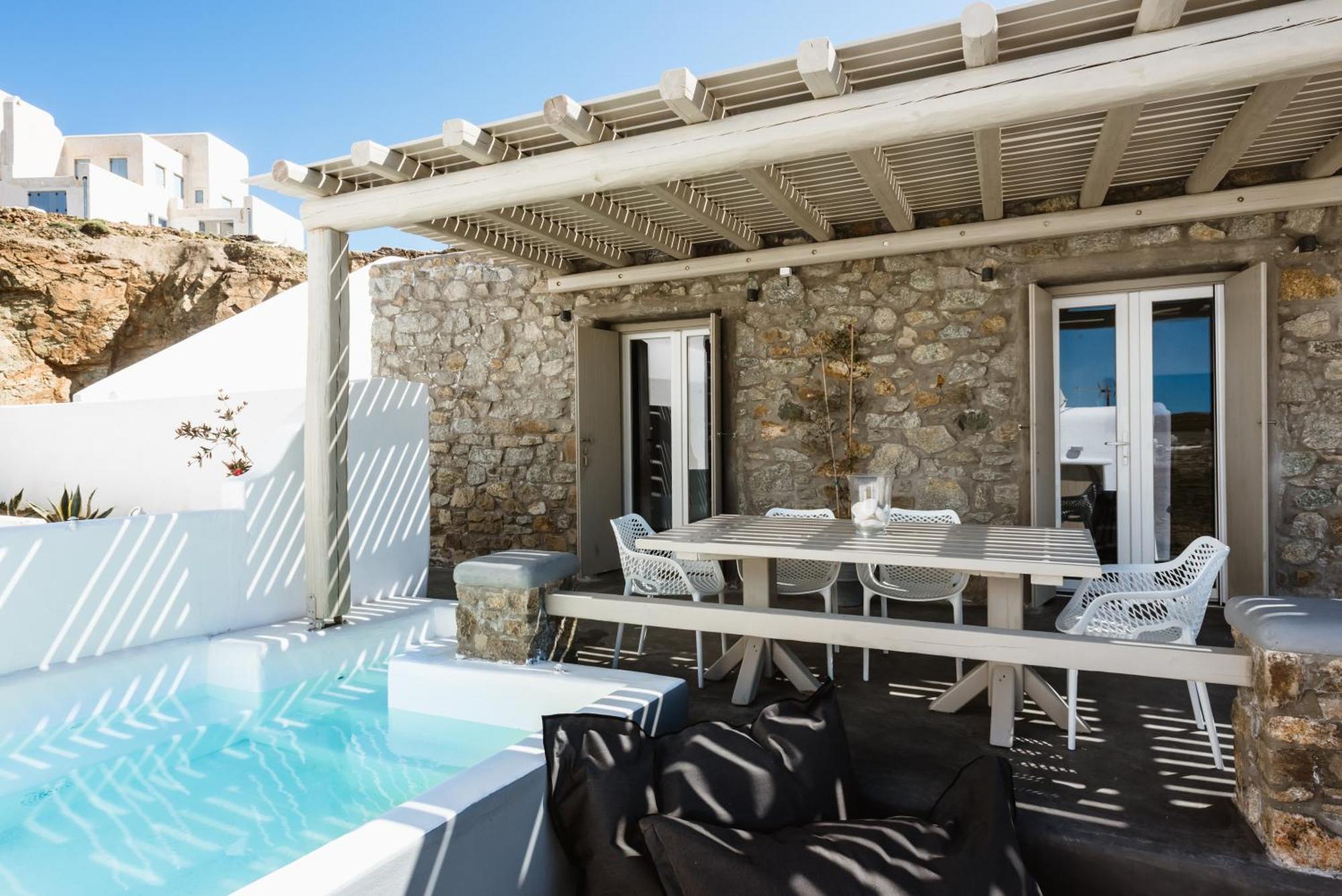 Mykonos Residence Villas & Suites Merchia Beach Bagian luar foto