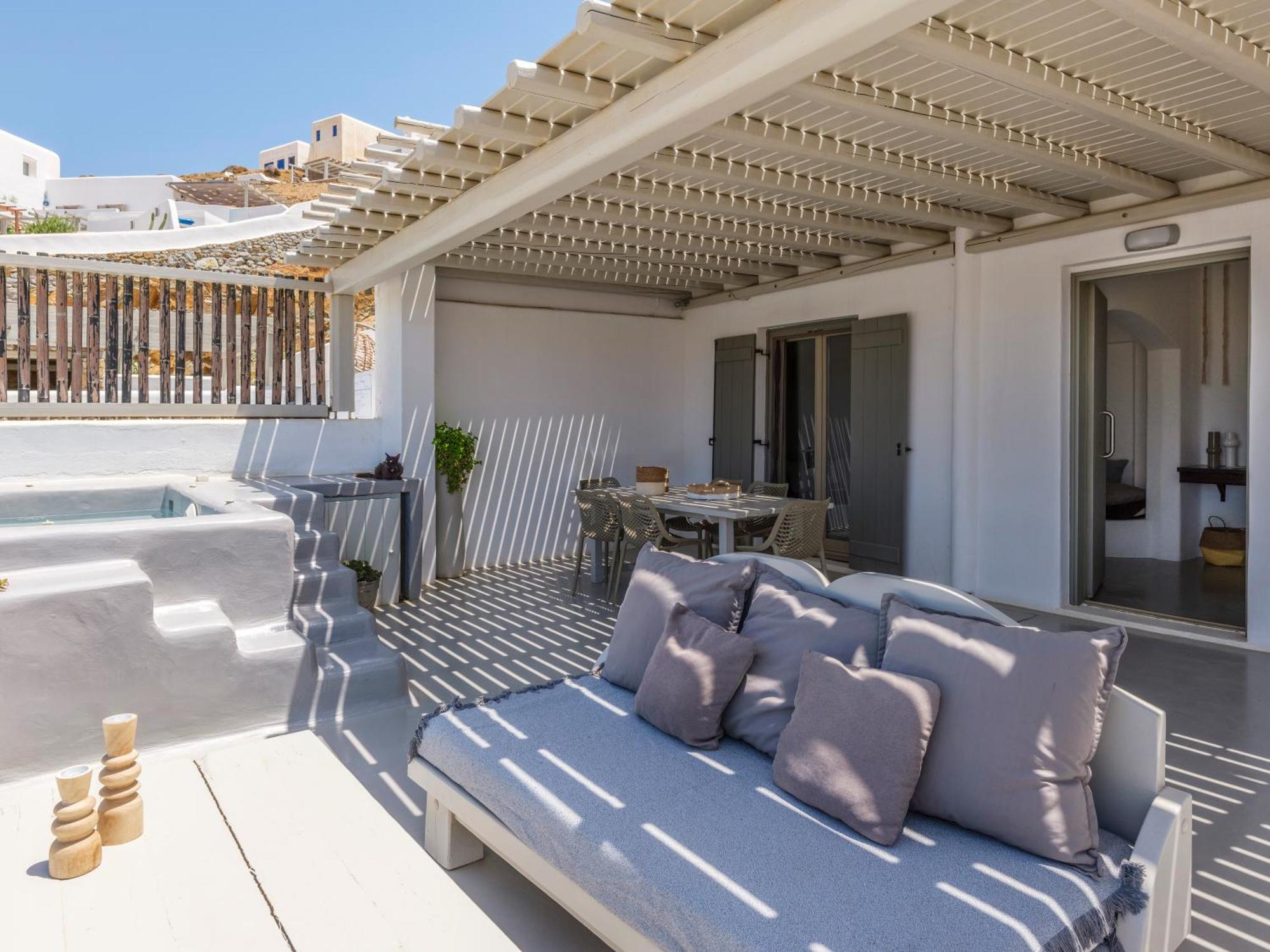 Mykonos Residence Villas & Suites Merchia Beach Bagian luar foto
