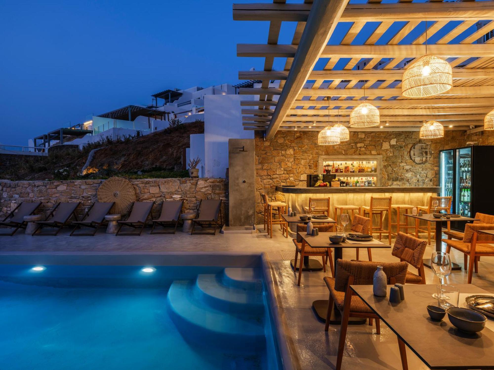 Mykonos Residence Villas & Suites Merchia Beach Bagian luar foto