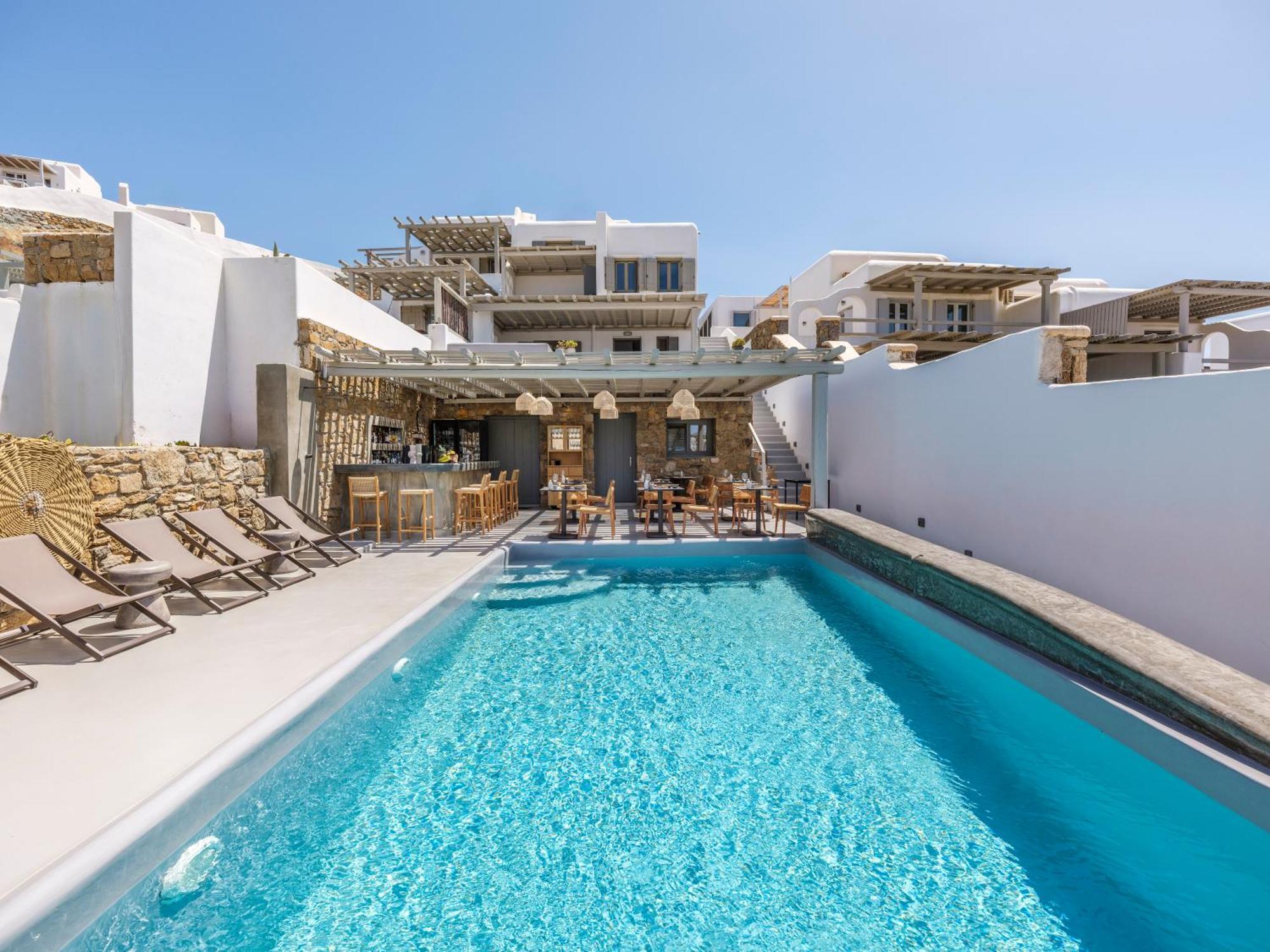 Mykonos Residence Villas & Suites Merchia Beach Bagian luar foto